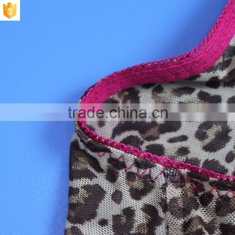 leopard printed mesh lingerie