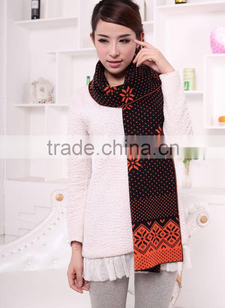 Winter Fashion Snowflake Knitted Women Wool Scarf