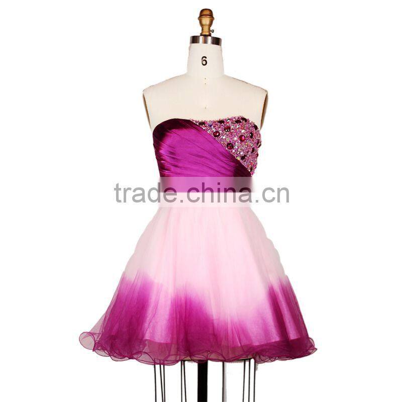 Special Corset Beaded Colorful Short Puffy Dress / Evening Dresses