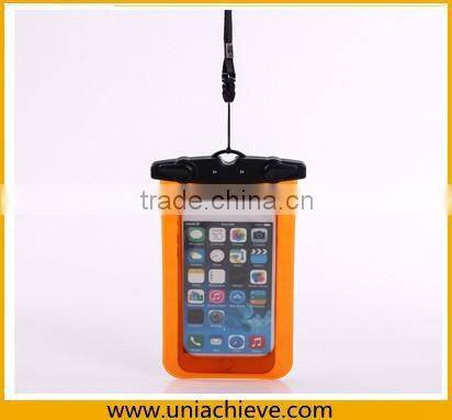 Case for iPhone 6/6 plus Fashion Summer Mobile Phone PVC Waterproof Bag With waist belt and lanyard yellow