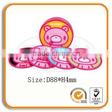 Wholesale Eco-friendly Tin Coaster With Cork Back