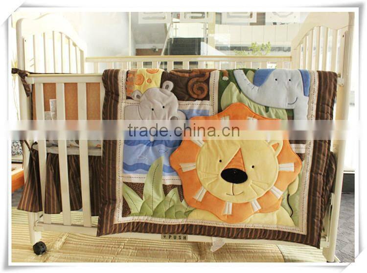 2015 new design applique 100% cotton custom bedding set