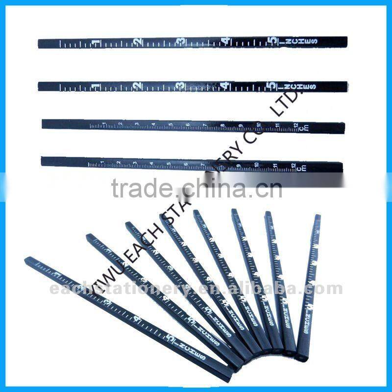 7 inch wooden black square ruler pencil