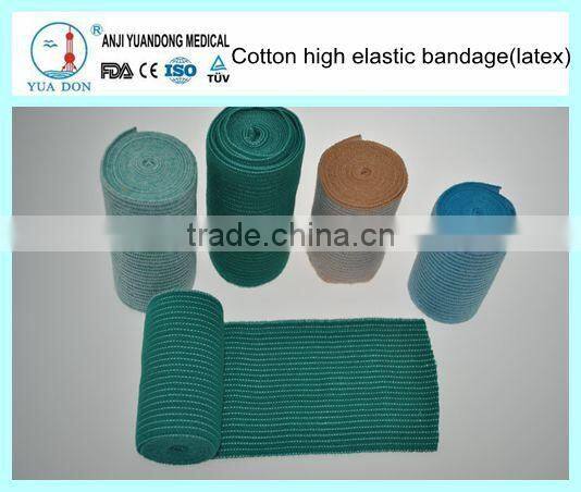 YD20071 green color cotton HIGH ELASTIC BANDAGE