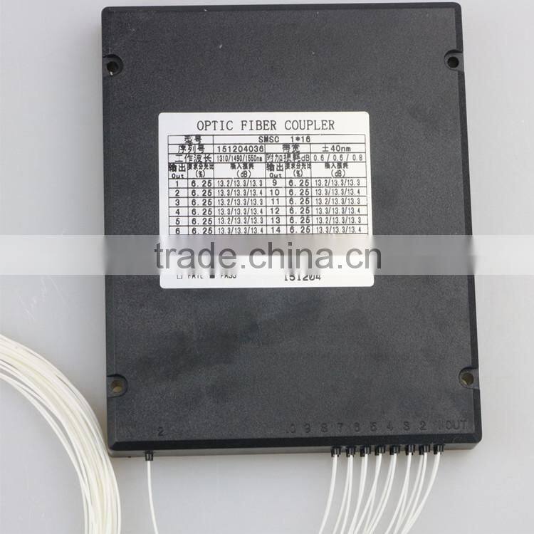 FTTH SM 0.9mm 1x16 FBT Optical Fiber Coupler with SC/APC Connector