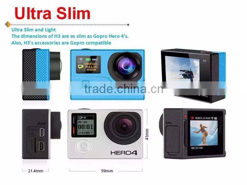 2016 best price! 4K Video Dual Screen WiFi Waterproof Sport Camera--DV-25