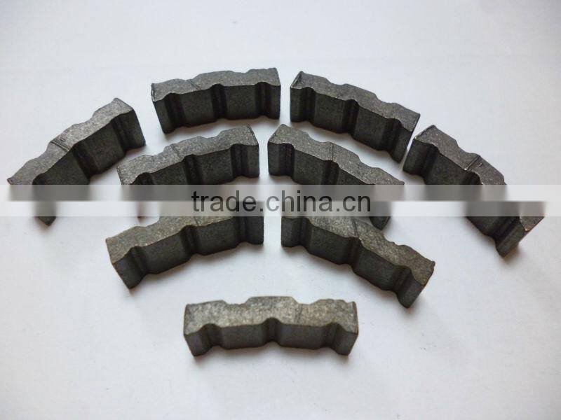 Turbo/waves shapes diamond segments used on wet/dry core drills