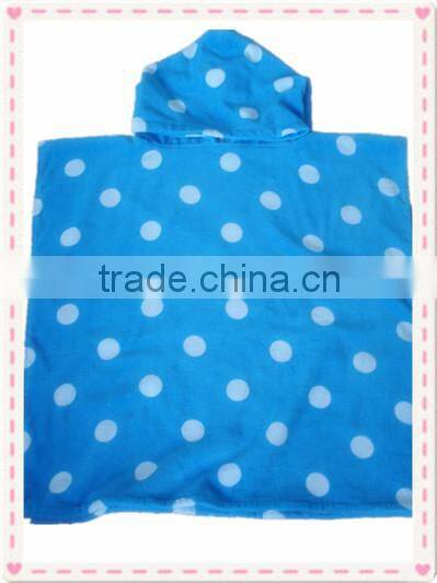 100% cotton terry reactive printing kids hooded towel