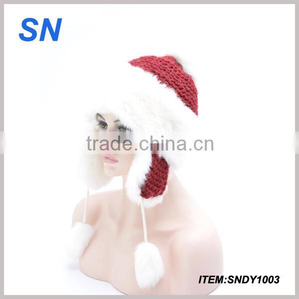 wholesale pom pom winter knitted beanie hat scarf set