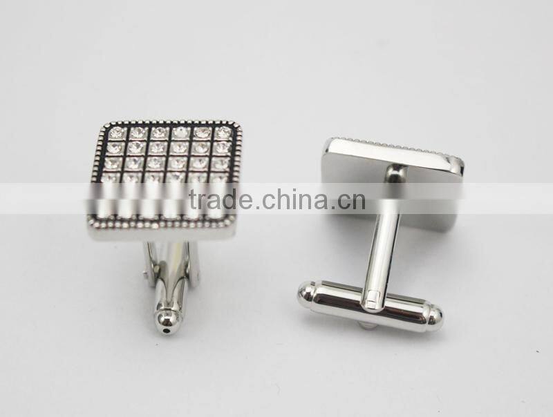 Men's jewelry Square with crystal cufflinks groom cufflinks with crystals