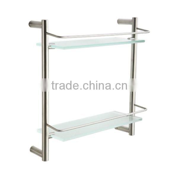 China Supplier Brass Heavy Duty Toilet Accessories Bathroom Shelf bathroom glass shelf 6B0162
