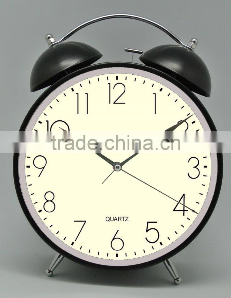 3D dial scale 8.5" metal twin bell alarm clock