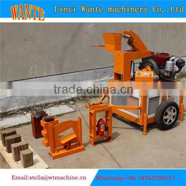 WT1-20 china clay brick making machine manual compressed earth block machine small