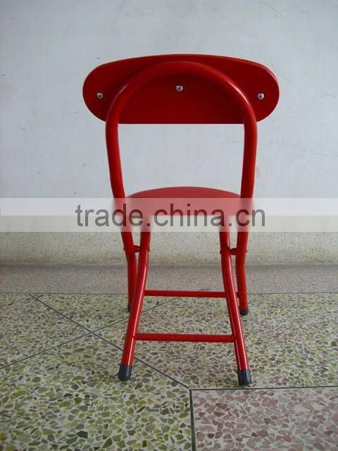 Wholesale cheap metal folding stool kids stool kids chair with PVC seat and back for living room