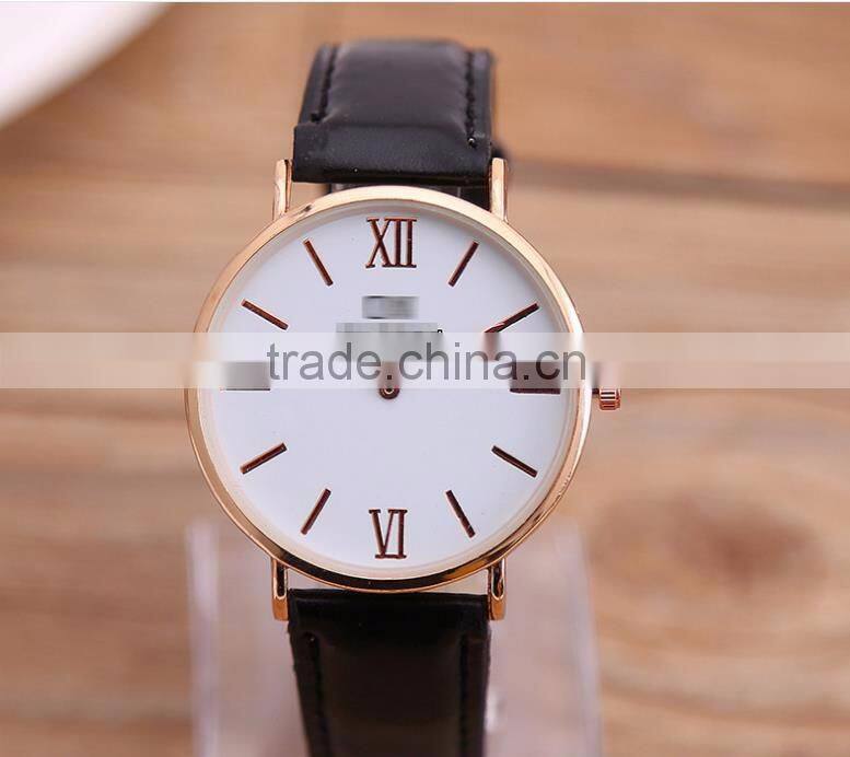 2016 top best selling fashion men gift leather band japan movement quartz watches
