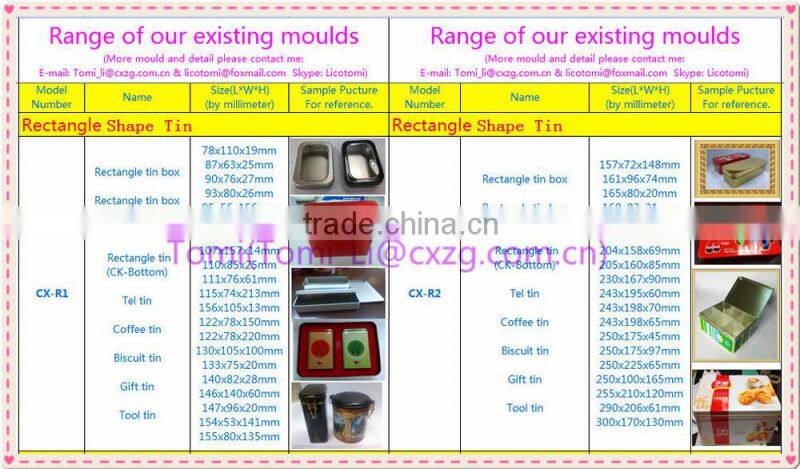 205x205x100mm house shape handle tin box