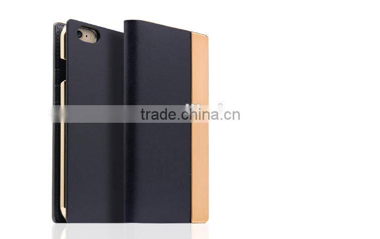 Metal Bumper Case Premium Leather Case With Card Slots For iPhone 6/6S