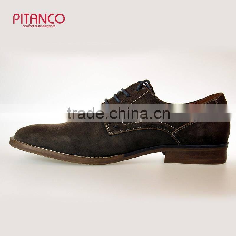 New style swede leather lace-up dress shoes for men