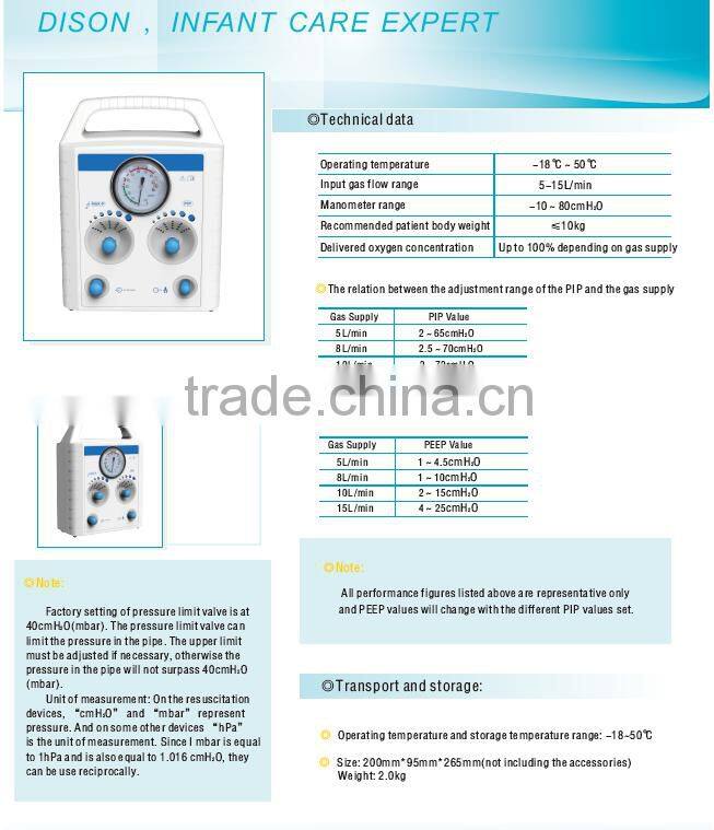 dison brand new products medical equipment infant resuscitator with good price