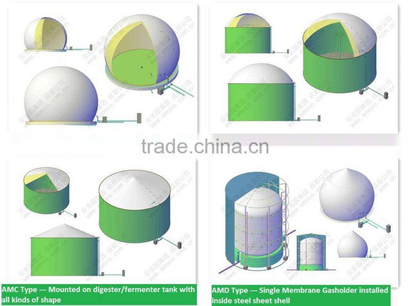 Amoco Double Membrane Gas Holder System with Volume from 50 to 10000 Cubic Meters