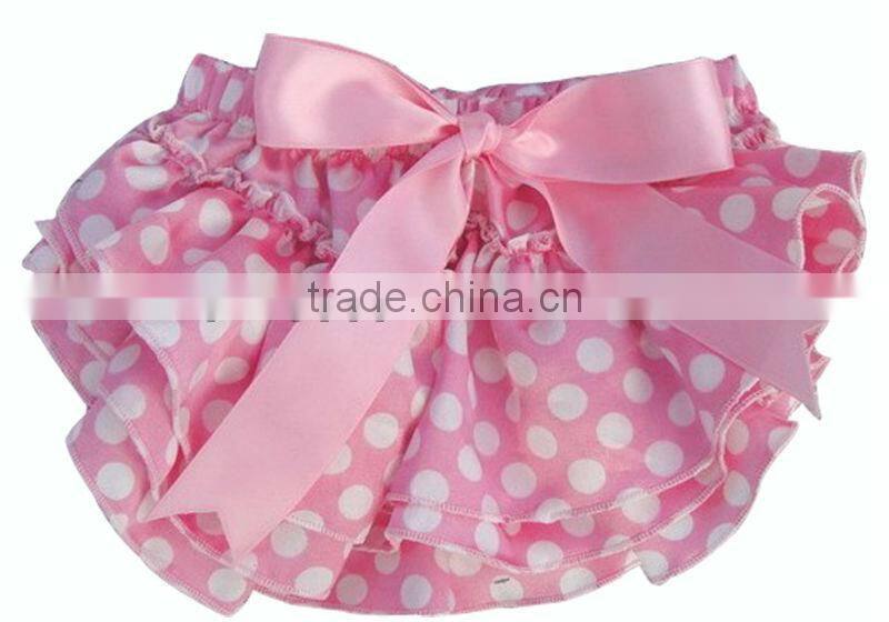 fashionable colorful heart print ruffled fancy girl baby bloomers