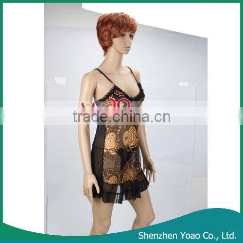 Wholesale Sexy Lingerie Overskirt Black With Yellow