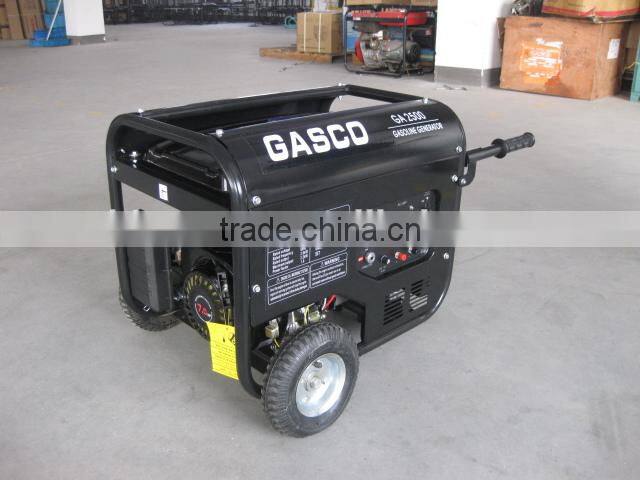 5KW GASCO electric start with 2 wheels and handles diesel generator