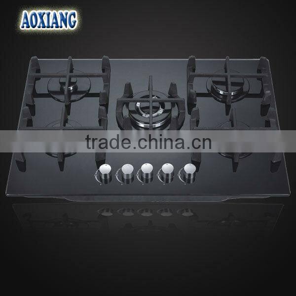 Kitchen 5 Burner Built-in Tempered Glass Gas Stove/ Gas Stove/ Gas Cooker AX-1215