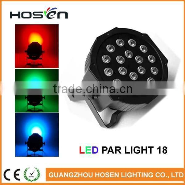 Cheap LED Par Cans Plastic LED Flat Par Light 18LED RGBW 1W