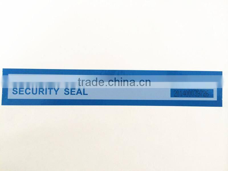 Digital numbering tamper evident security tape