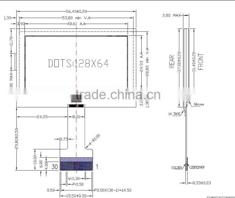 st7567 controler graphic COG lcd module 128X64