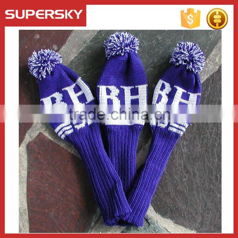 F552 Custom Handknit Hybrid Golf Club Covers stripe pattern