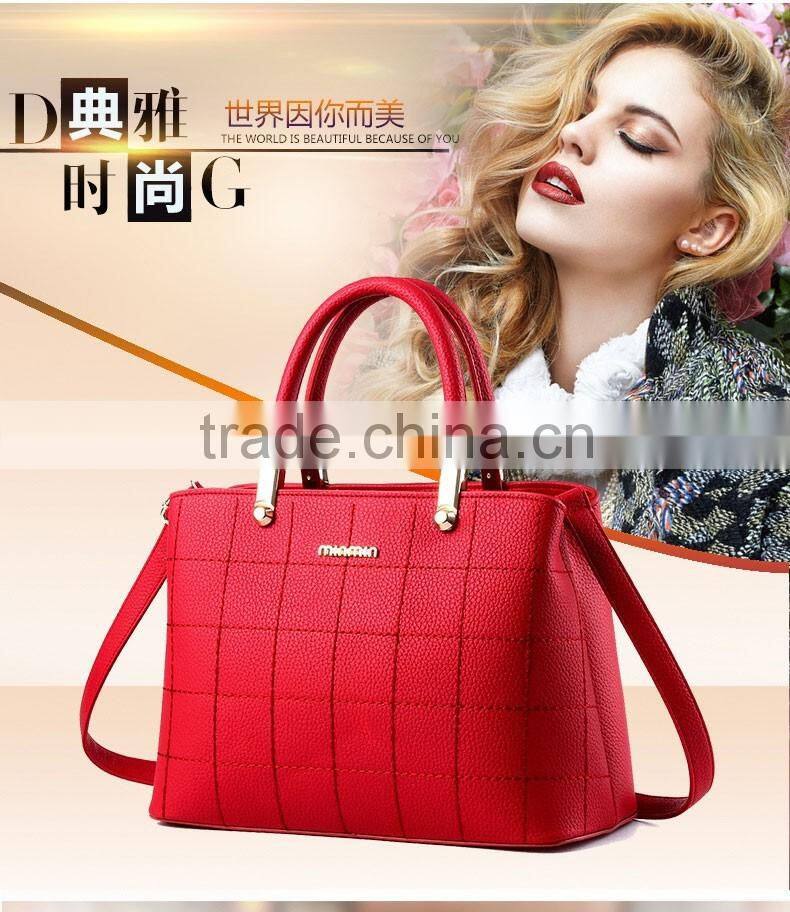 Wholesale ladies handbags female cheap PU leather tote bags for women