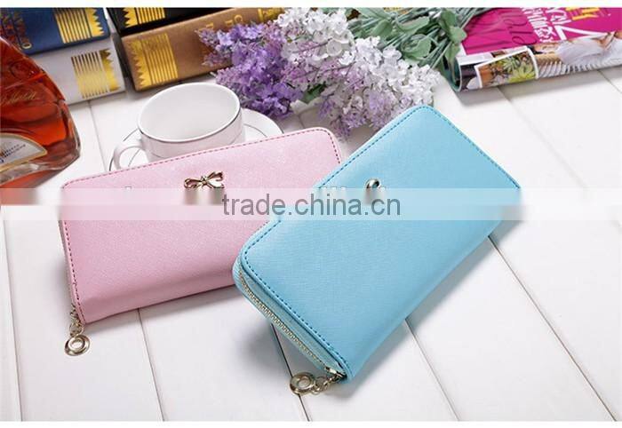 Candy colors women wallet girls PU leather purse ladies clutch bags