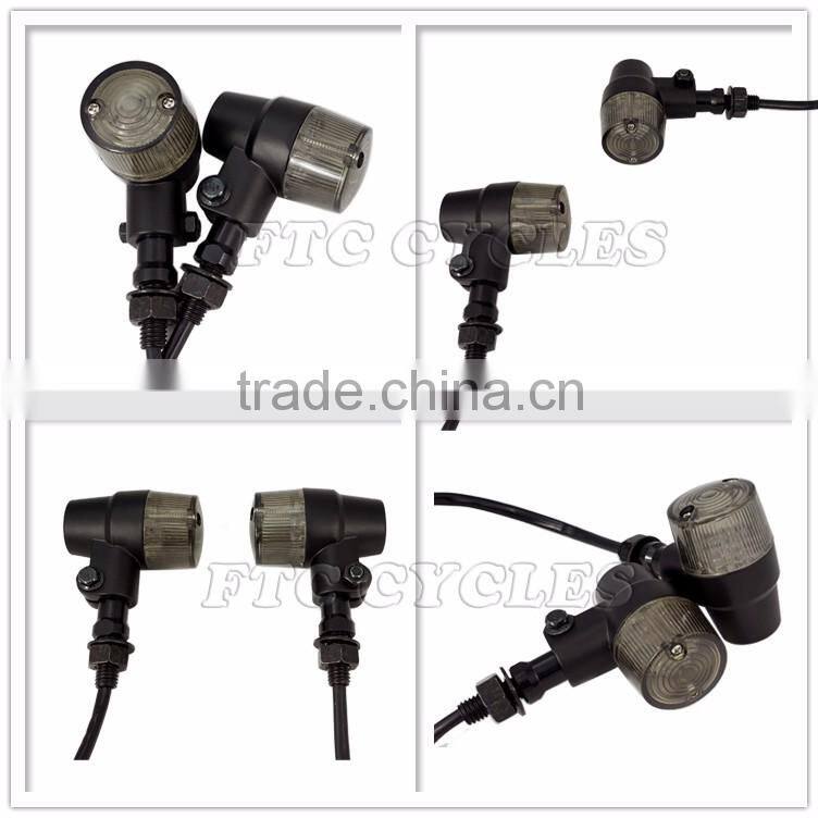 LED Indicator Smoke Lens Classic Antique Motorcycle Turn Signal Light