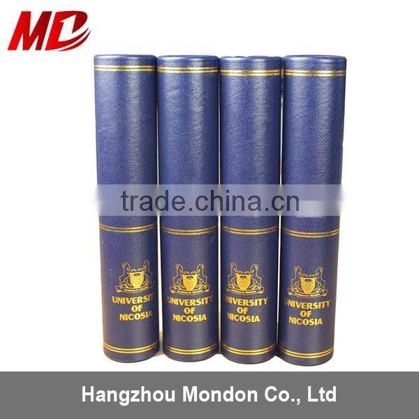 Navy Blue Diploma Tube with Foil Logo for Graduation Certificate