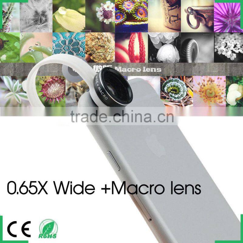 circular clip optical 10x macro lens camera 0.65x super wide angle lens mini portable phone dslr lens