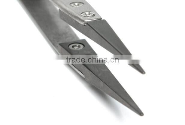 Dongguan 72mz Heat Resistant Ceramic tip Tweezers with Black & White Tips