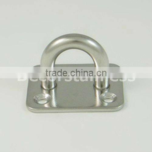 Stainless steel oblong pad eye with ring