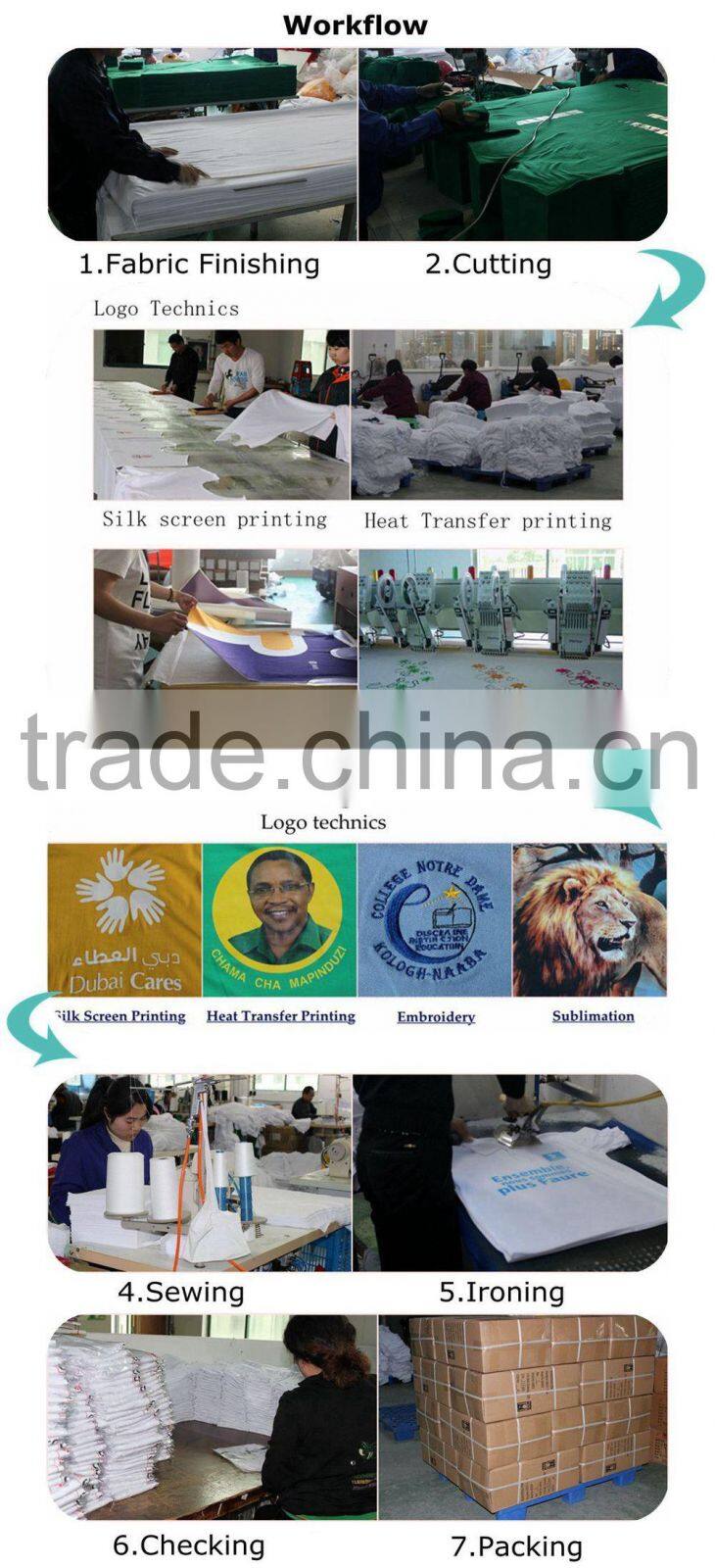 OEM 100% Polyester t shirt V neck ,heat transfer printing t shirt