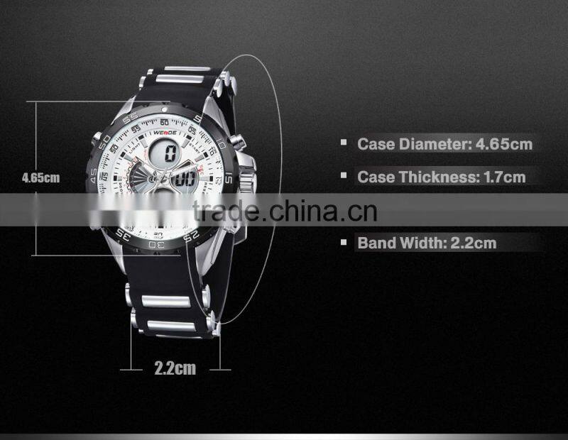 WEIDE New Waterproof Military Watch fashion watch company Rubber Bracet Diver Waterproof LCD silicone watch manufacture