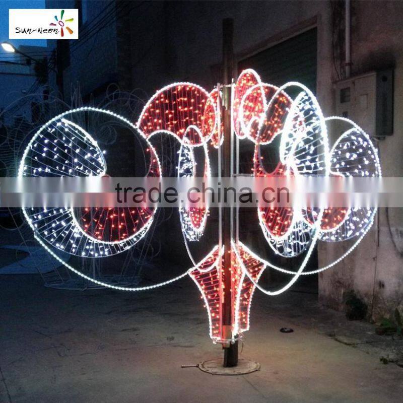 Fancy battery operated light smart led battery light new design 3D motif street light