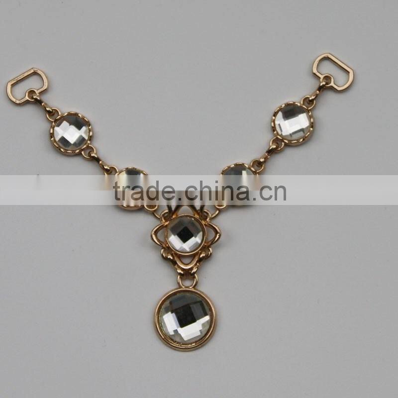 High quality metal neckline for women dress t-shirts on sale with high quality glass