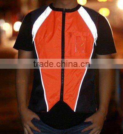 orange reflectitive material short-sleeves workwear