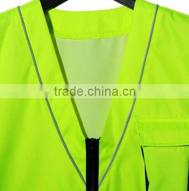 Fluorescence Green reflectitive material workwear vests