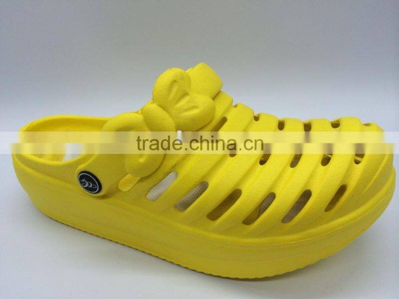 2015 cute bowknot design eva clogs high heels platform ladies sandals good quality