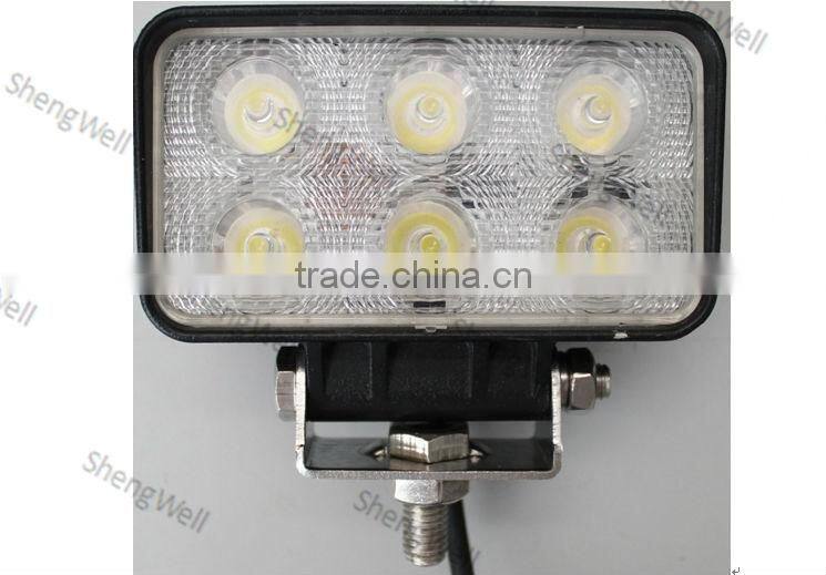 18W 9--32V Rectangle LED working light 3.5" IP67 factory directly Epistar led work light led clamp work light