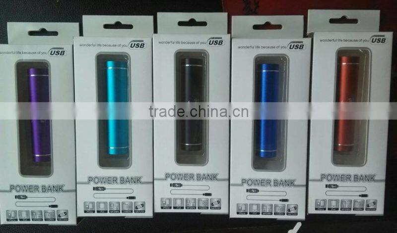 led torch portable battery charger with aluminum metal shell 2200mAh/1200/1500/1800/2000mAH