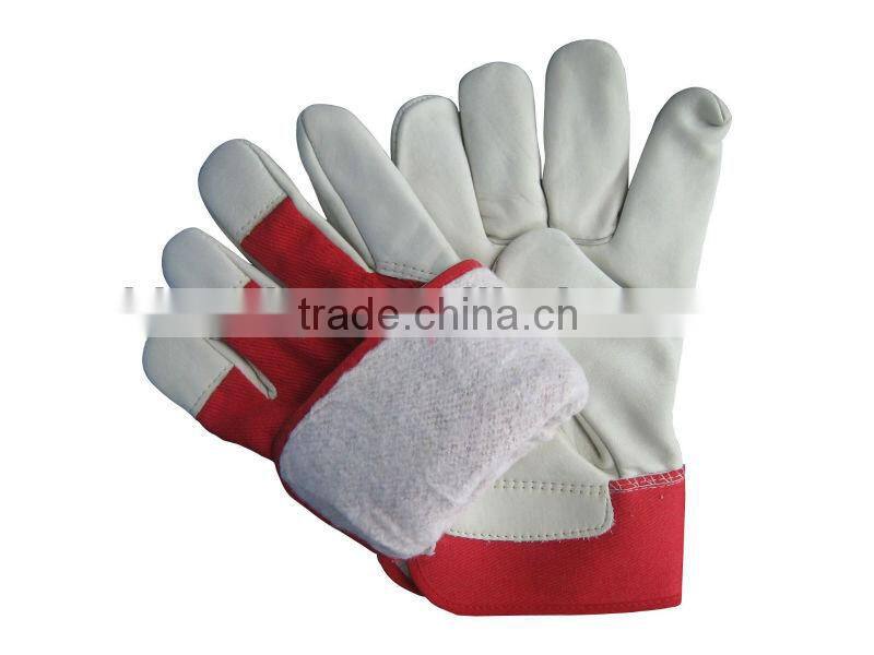 cow grain leather fleecy lined winter gloves working gloves