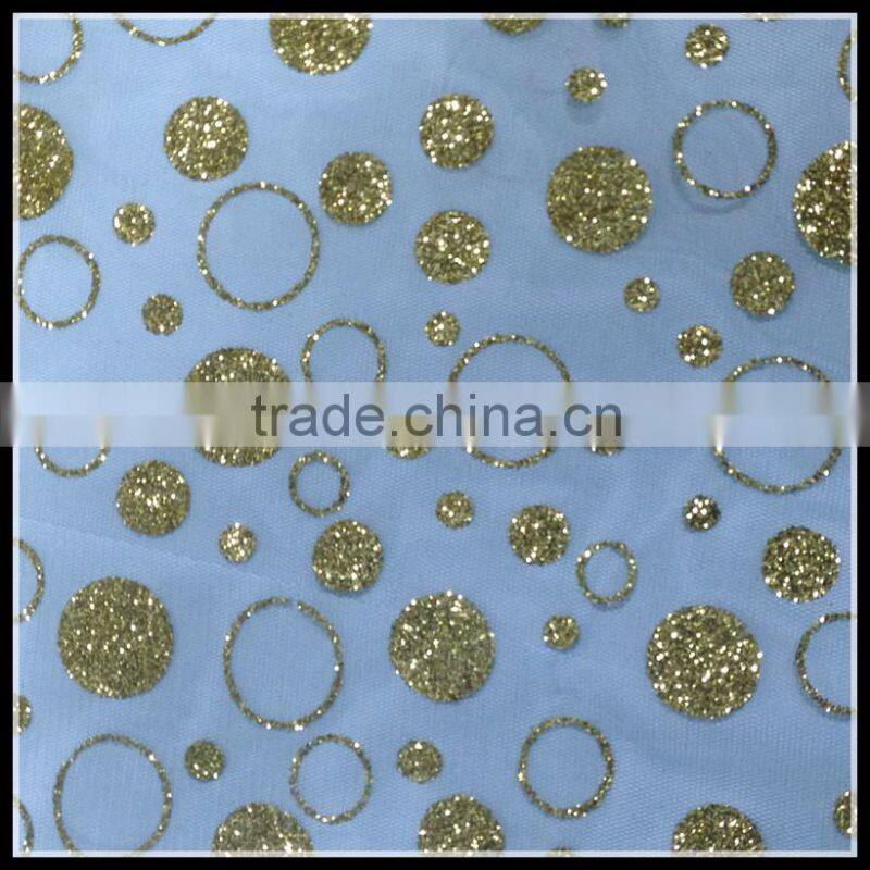 Tulle organza Fabric glitter spray for wedding dress